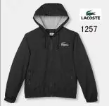 pas cher lacoste veste mode hommes 2019U hoodie coton l1257 noir